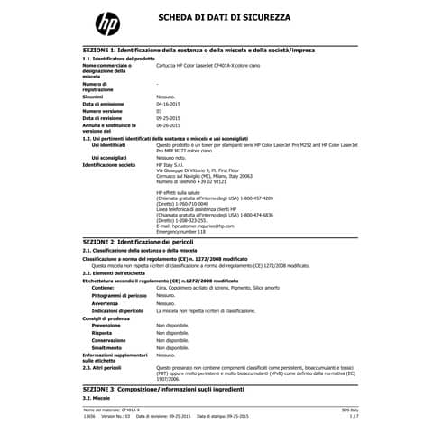 Toner 201X HP ciano+magenta+giallo  Conf. 3 - CF253XM